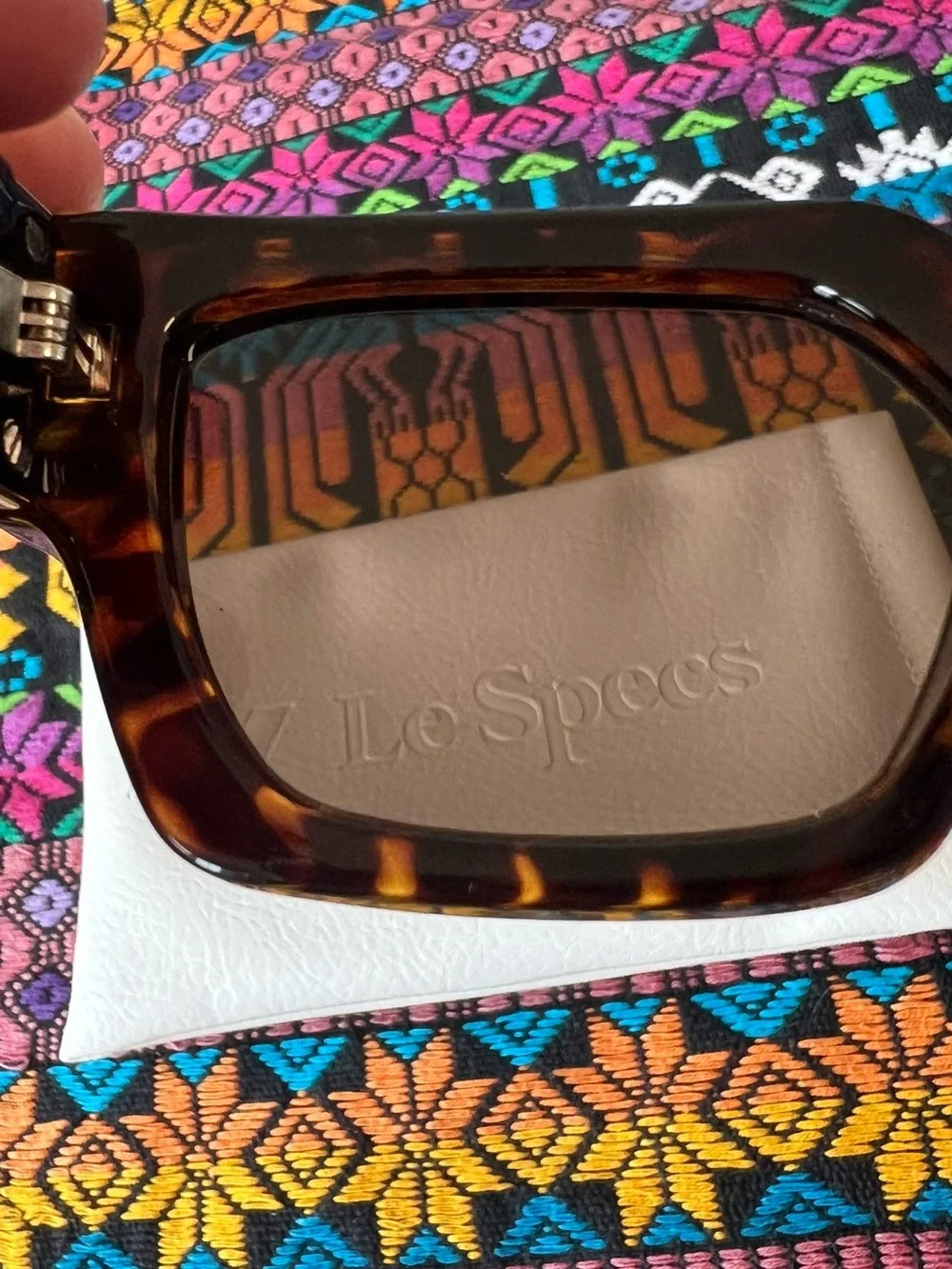 Le Specs Tortoiseshell Square Sunglasses with Brown Lenses